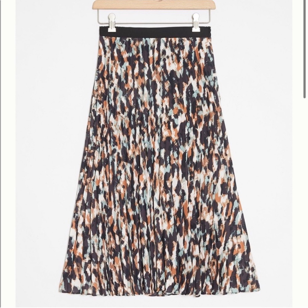 NWT Anthropologie Daniel Rainn Abstract Print Accordion Pleated Skirt